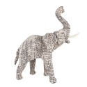 Clayre & Eef Figurine Éléphant 32 cm Blanc Noir Papier Fer Textile