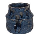 Clayre & Eef Blumentopf Ø 12x11 cm Blau Keramik