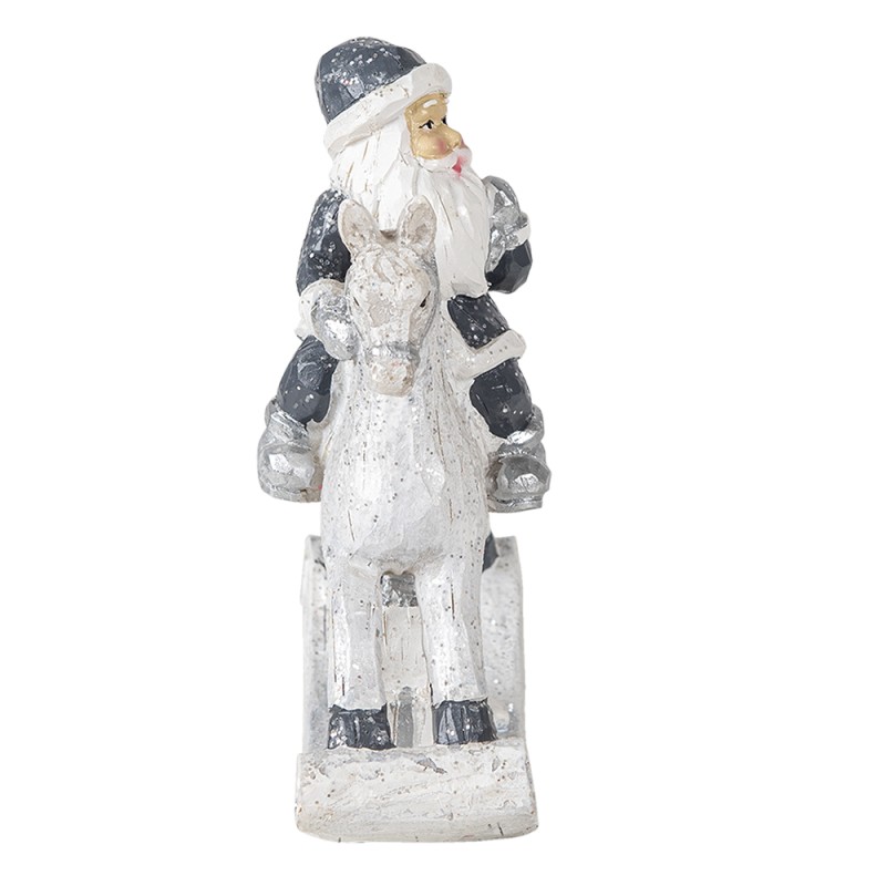 Clayre & Eef Statuetta Babbo Natale  13x6x17 cm Color argento Poliresina