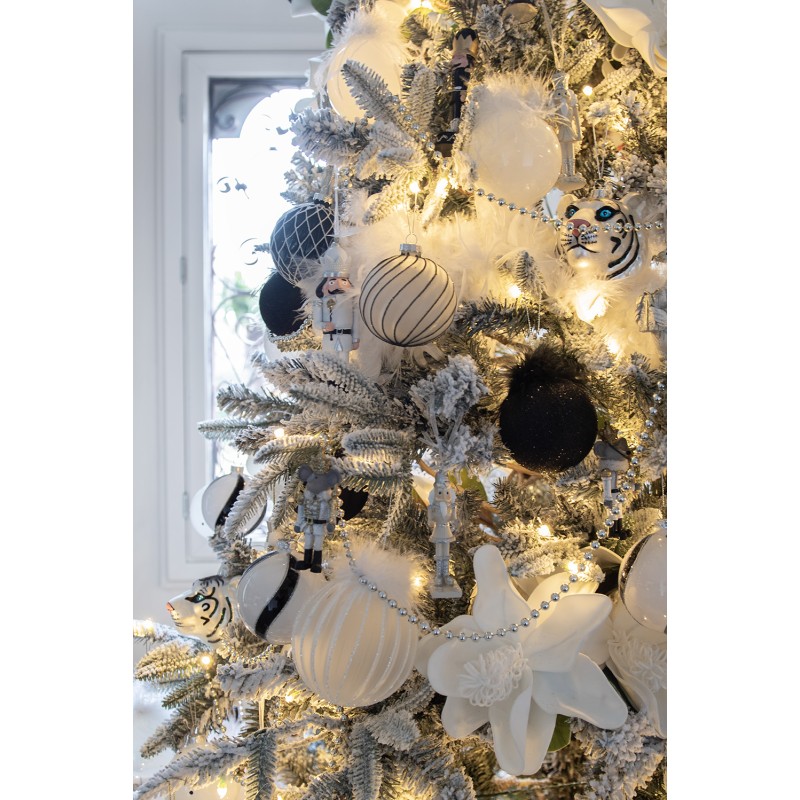 Clayre & Eef Weihnachtsanhänger Nussknacker 15 cm Weiß Kunststoff
