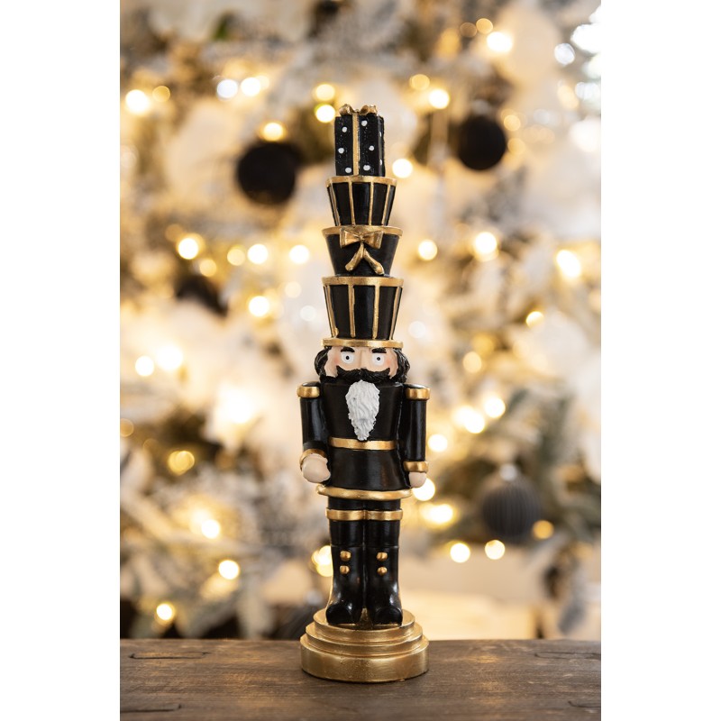 Clayre & Eef Christmas Decoration Nutcracker 33 cm Black Polyresin