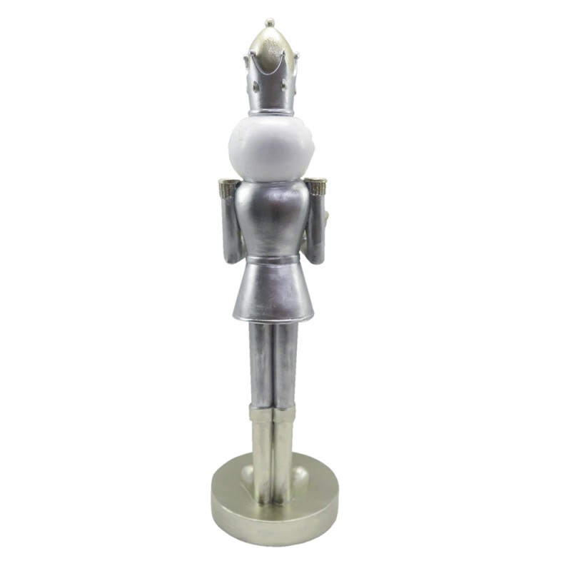 Clayre & Eef Figurine Nutcracker 40 cm Silver colored White Polyresin