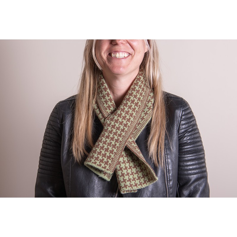 Juleeze Sciarpa invernale da donna 15x85 cm Verde Marrone