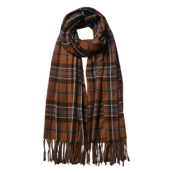 Juleeze Wintersjaal Dames  70x180 cm Bruin Ruit