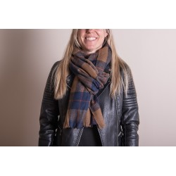 Juleeze Wintersjaal Dames  70x180 cm Blauw Ruit
