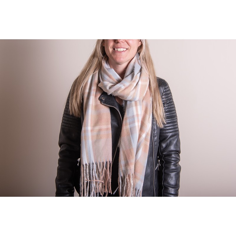 Juleeze Wintersjaal Dames  68x180 cm Blauw Roze