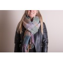 Juleeze Sciarpa invernale da donna 36x210 cm Verde Rosa Rombo