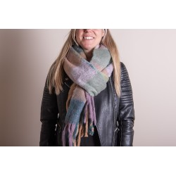 Juleeze Wintersjaal Dames 36x210 cm Groen Roze Ruit