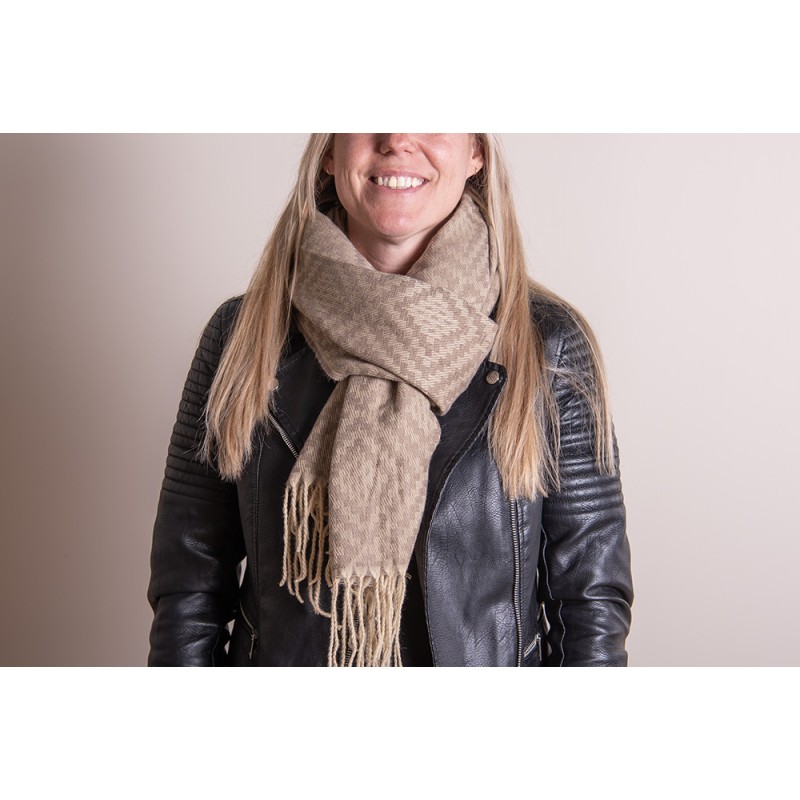 Juleeze Écharpe d'hiver femmes 65x180 cm Beige Marron