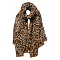 Juleeze Winter Scarf Women 60x200 cm Brown Beige Panther