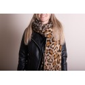 Juleeze Wintersjaal Dames  60x200 cm Bruin Beige Panter