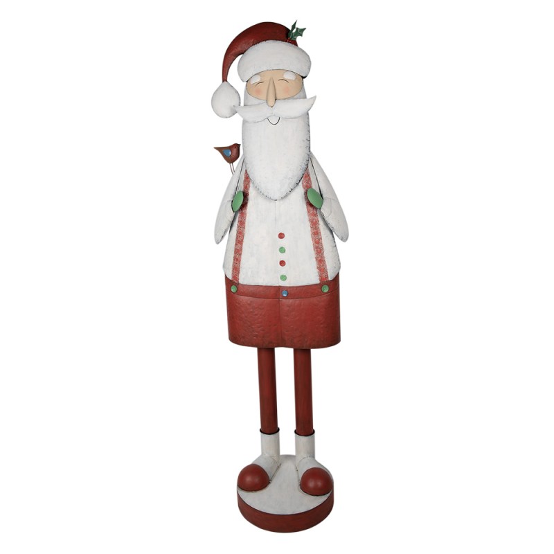 Clayre & Eef Figur Weihnachtsmann 206 cm Weiß Eisen