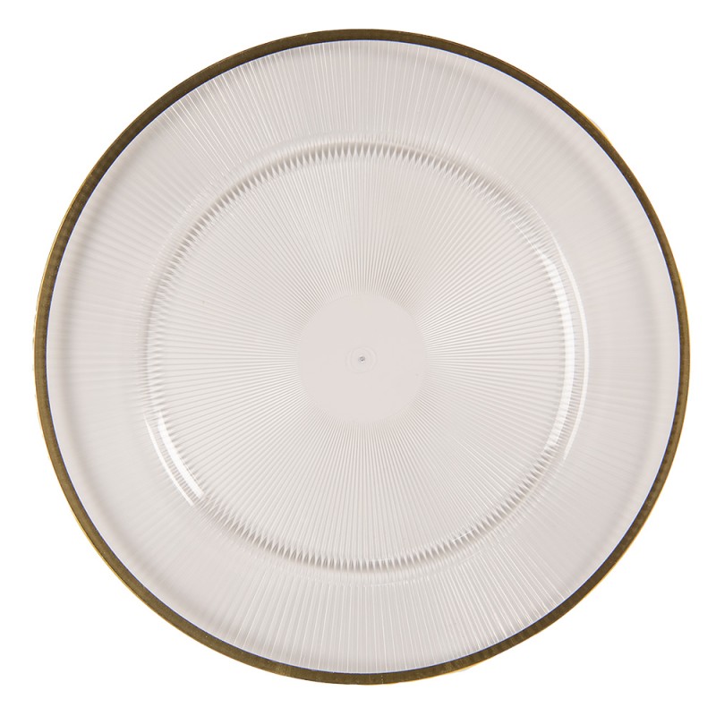 Clayre & Eef Charger Plate Ø 33 cm Transparent Plastic