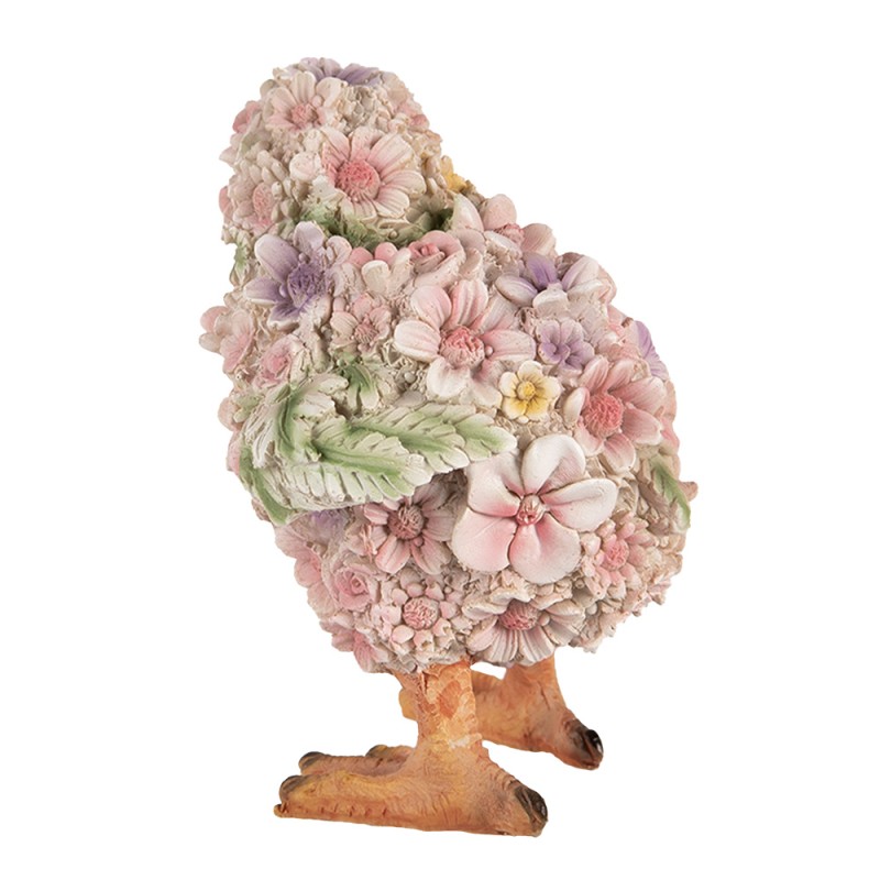 Clayre & Eef Figurine décorative Poussin 14 cm Rose Jaune Polyrésine