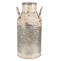 Clayre & Eef Pot à lait de décoration 47 cm Gris Beige Métal Rond