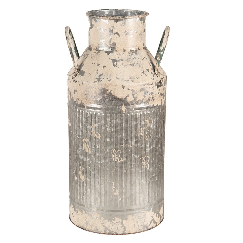 Clayre & Eef Decorative Milk Churn 47 cm Grey Beige Metal Round