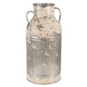 Clayre & Eef Decorative Milk Churn 47 cm Grey Beige Metal Round