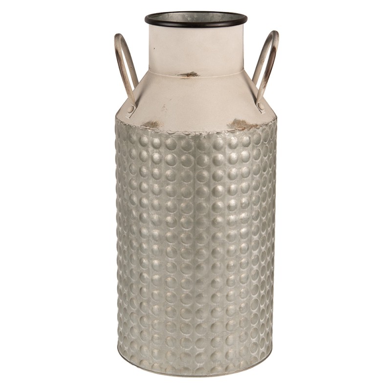 Clayre & Eef Decorative Milk Churn 46 cm Grey Beige Metal Round