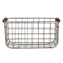 Clayre & Eef Storage Basket Set of 2 37x23x18 cm Grey Brown Metal Rectangle