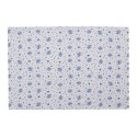 Clayre & Eef Sets de table set de 6 48x33 cm Blanc Bleu Coton Rectangle Roses