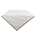 Clayre & Eef Nappe 100x100 cm Blanc Vert Coton Carré Fleurs