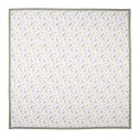 Clayre & Eef Tafelkleed  100x100 cm Wit Groen Katoen Vierkant Bloemen