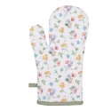 Clayre & Eef Presina da forno 18x30 cm Bianco Verde  Cotone Fiori