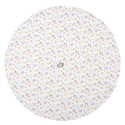 Clayre & Eef Torchon Ø 80 cm Blanc Vert Coton Rond Fleurs