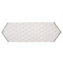 Clayre & Eef Table Runner 50x160 cm White Green Cotton Flowers