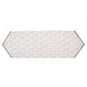 Clayre & Eef Table Runner 50x160 cm White Green Cotton Flowers