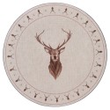 Clayre & Eef Charger Plate Ø 33 cm Beige Brown Plastic Deer