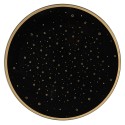 Clayre & Eef Sottopiatto Ø 33 cm Nero Color oro Plastica Stelle