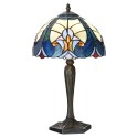 LumiLamp Lampe de table Tiffany Ø 25x40 cm Bleu Verre