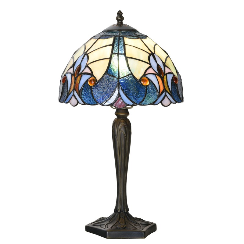 LumiLamp Table Lamp Tiffany Ø 25x40 cm Blue Glass