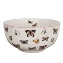 Clayre & Eef Soup Bowl 500 ml White Pink Porcelain Butterflies