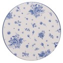 Clayre & Eef Charger Plate Ø 33 cm White Blue Plastic Roses