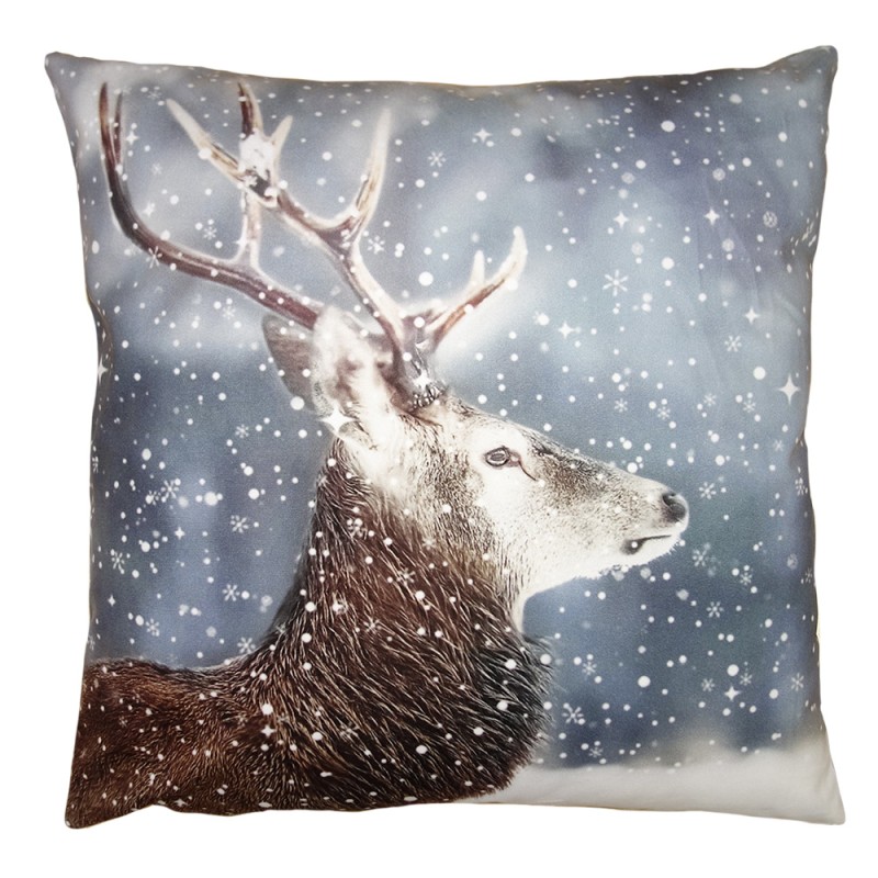 Clayre & Eef Cushion Cover 45x45 cm Brown Grey Polyester Deer