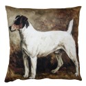 Clayre & Eef Housse de coussin 45x45 cm Marron Blanc Polyester Chien