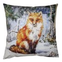 Clayre & Eef Kussenhoes  45x45 cm Bruin Blauw Polyester Vos