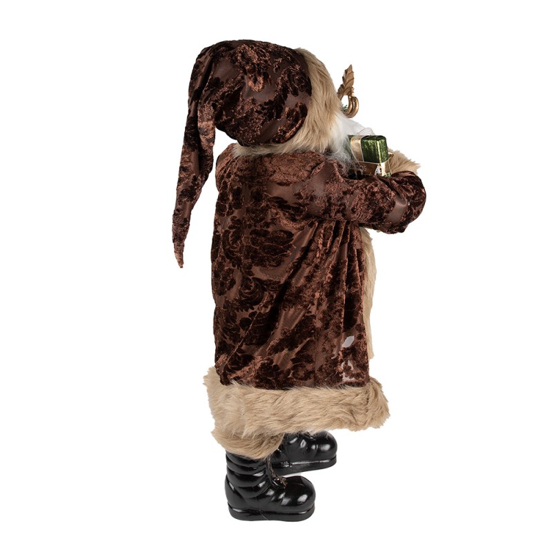 Clayre & Eef Figurine Santa Claus 63 cm Brown Textile on Plastic