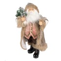Clayre & Eef Figur Weihnachtsmann 30 cm Beige Kunststoff