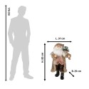 Clayre & Eef Figur Weihnachtsmann 82 cm Beige Rosa Kunststoff