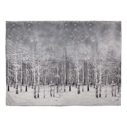 Clayre & Eef Throw Blanket 130x170 cm Grey Polyester Tree