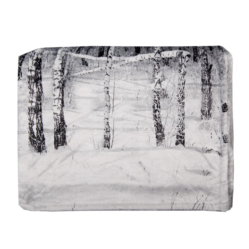 Clayre & Eef Tagesdecke 130x170 cm Grau Polyester Baum