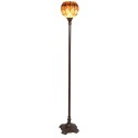 LumiLamp Lampada da terra Tiffany Ø 27x184 cm  Marrone Giallo  Vetro Rotondo