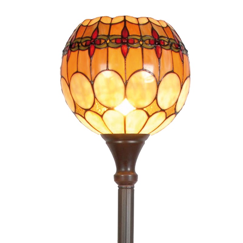 LumiLamp Floor Lamp Tiffany Ø 27x184 cm  Brown Yellow Glass Round
