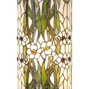 LumiLamp Zuil Tiffany  Ø 31x78 cm  Groen Wit Glas Rond Bloemen