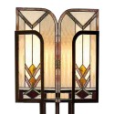 LumiLamp Tiffany Vloerlamp  35x182 cm  Beige Bruin Glas Rechthoek