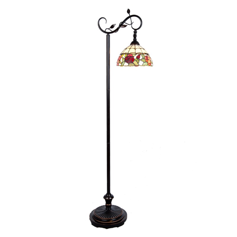 LumiLamp Lampada da terra Tiffany 40x27x152 cm  Marrone Vetro Fiori