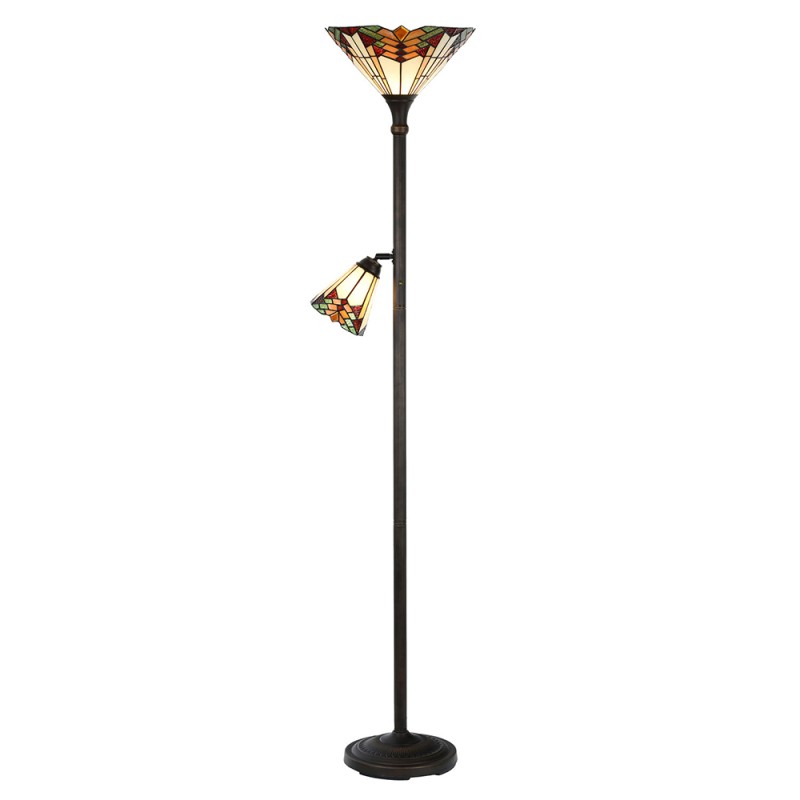 LumiLamp Floor Lamp Tiffany Ø 30x178 cm Beige Red Metal Glass